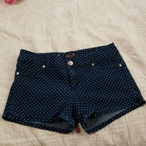 Polka dot jean shorts